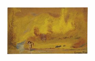 Louis Michel Eilshemius - Bather and Golden Landscape