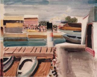 Louis Moilliet - Flusshafen Mit Schleppdampfer, 1948