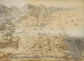 Louis-Nicolas De Lespinasse - King Louis XIV and his cavalcade approaching the Île des Faisans