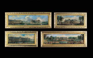 Louis-Nicolas Van Blarenberghe - Four views of castles with figures in the foreground