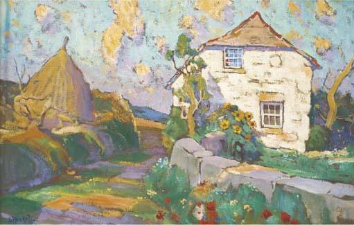 Louis Reckelbus - A cottage and a haystack