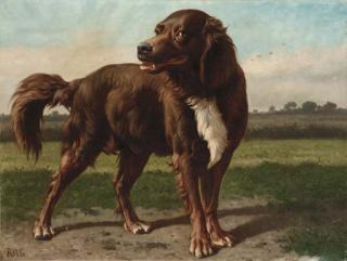 Louis Robbe - A Hound in a landscape