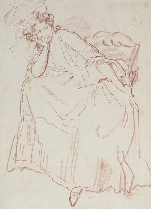 Louis-Roland Trinquesse - A seated woman looking to the right, perhaps Marianne Framery