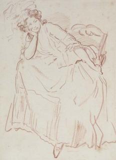 Louis-Roland Trinquesse - A seated woman looking to the right, perhaps Marianne Framery