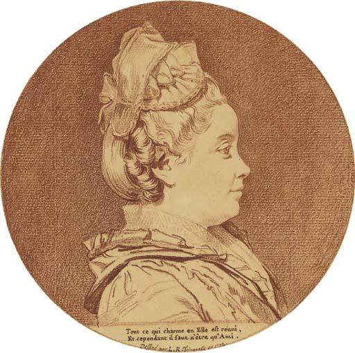 Louis-Roland Trinquesse - Portrait de femme en buste vue de profil, à droite