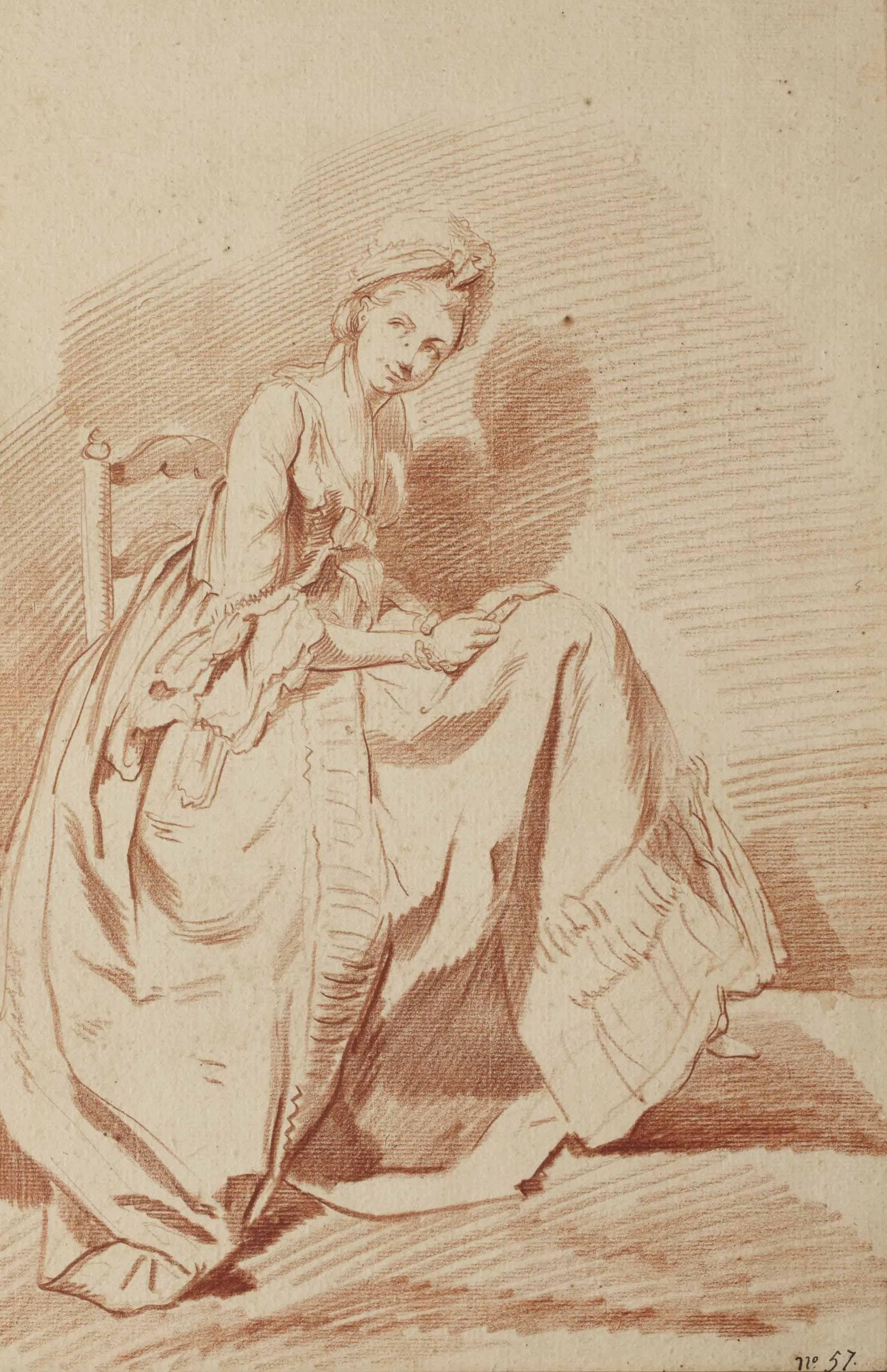 Louis-Rolland Trinquesse - Jeune femme assise, tournée vers la droite