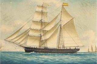 Louis Roux - The Spanish brigantine Nicolas amidst Mediterranean craft off the coast