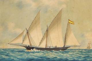 Louis Roux - The Spanish trading xebec Antonieta off Marseilles