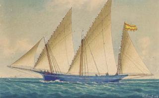Louis Roux - The Spanish xebec Libertad in the Mediterranean