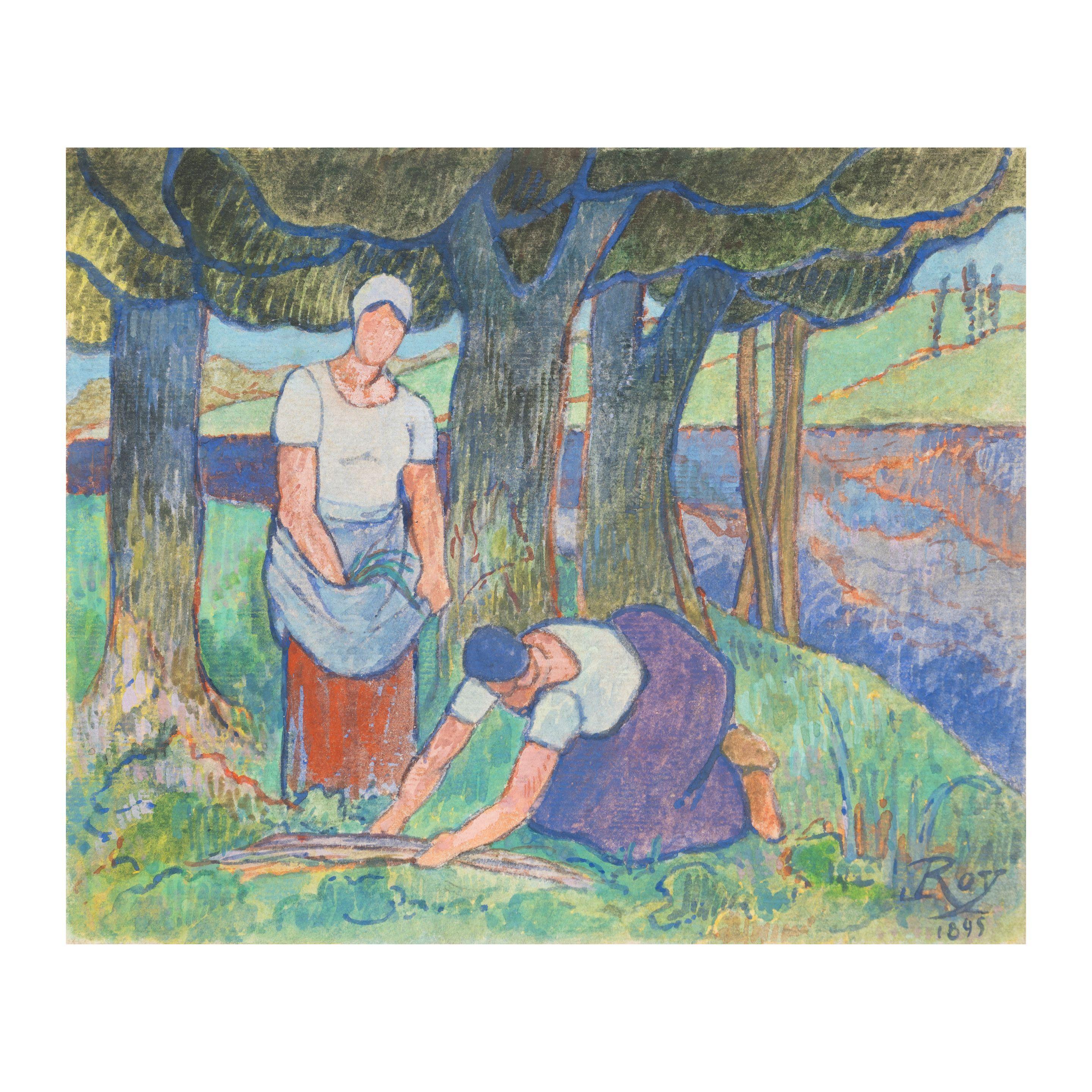 Louis Roy - Bretonnes près d\'une rivière