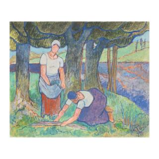 Louis Roy - Bretonnes près d\'une rivière