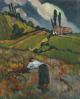 Louis Roy - Paysanne à la moisson