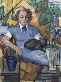 Louis Saalborn - Woman with a cat