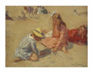 Louis Soonius - Children playing on the beach