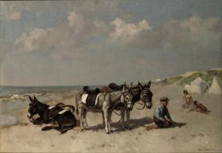 Louis Soonius - Donkeys on the Beach