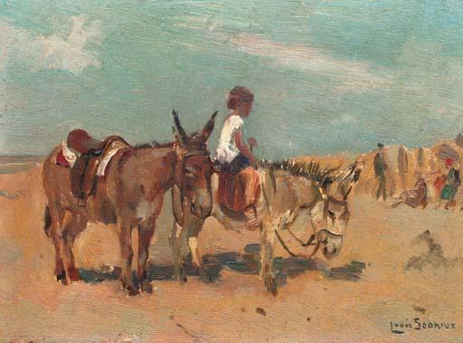 Louis Soonius - Donkeys on the beach