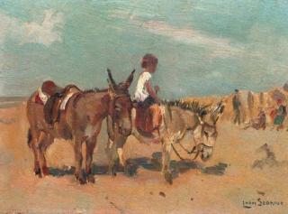 Louis Soonius - Donkeys on the beach