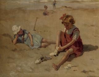 Louis Soonius - Kinderen op het strand: children playing on the beach