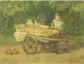 Louis Soonius - Sweets and fruit: a street vendor