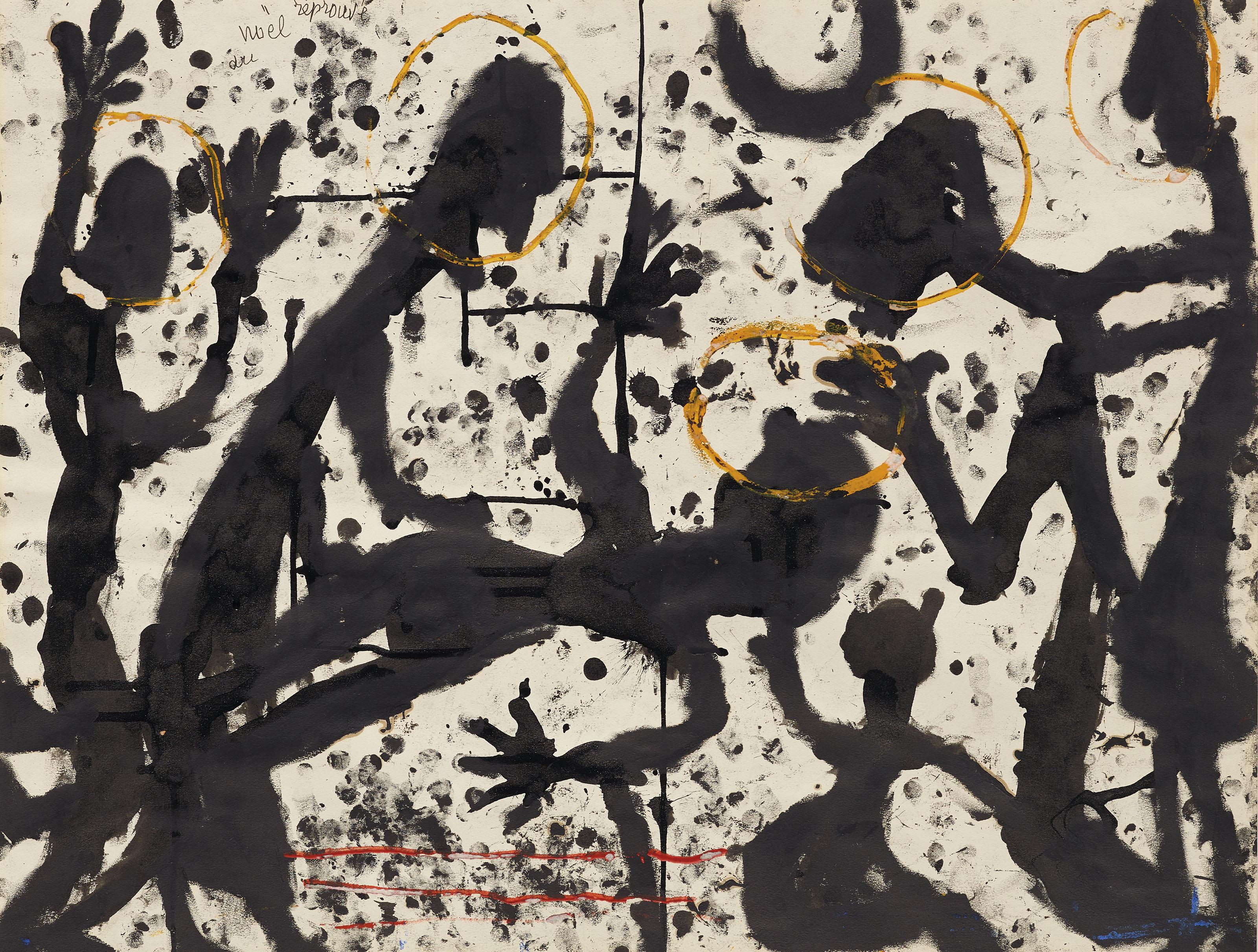 Louis Soutter - Noël du réprouvé, um 1937 (recto)/Plusieures personnages, um 1937 (verso)