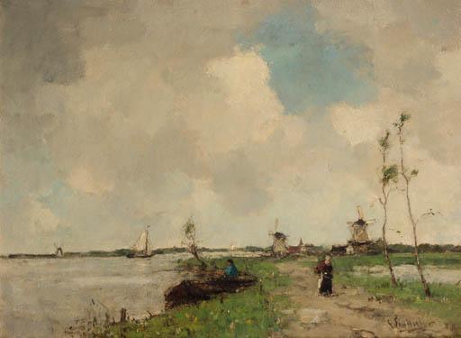 Louis Stutterheim - Peasants on a riverbank