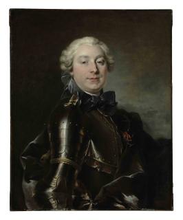 Louis Tocqué - Portrait of a gentleman, half-length, in armor