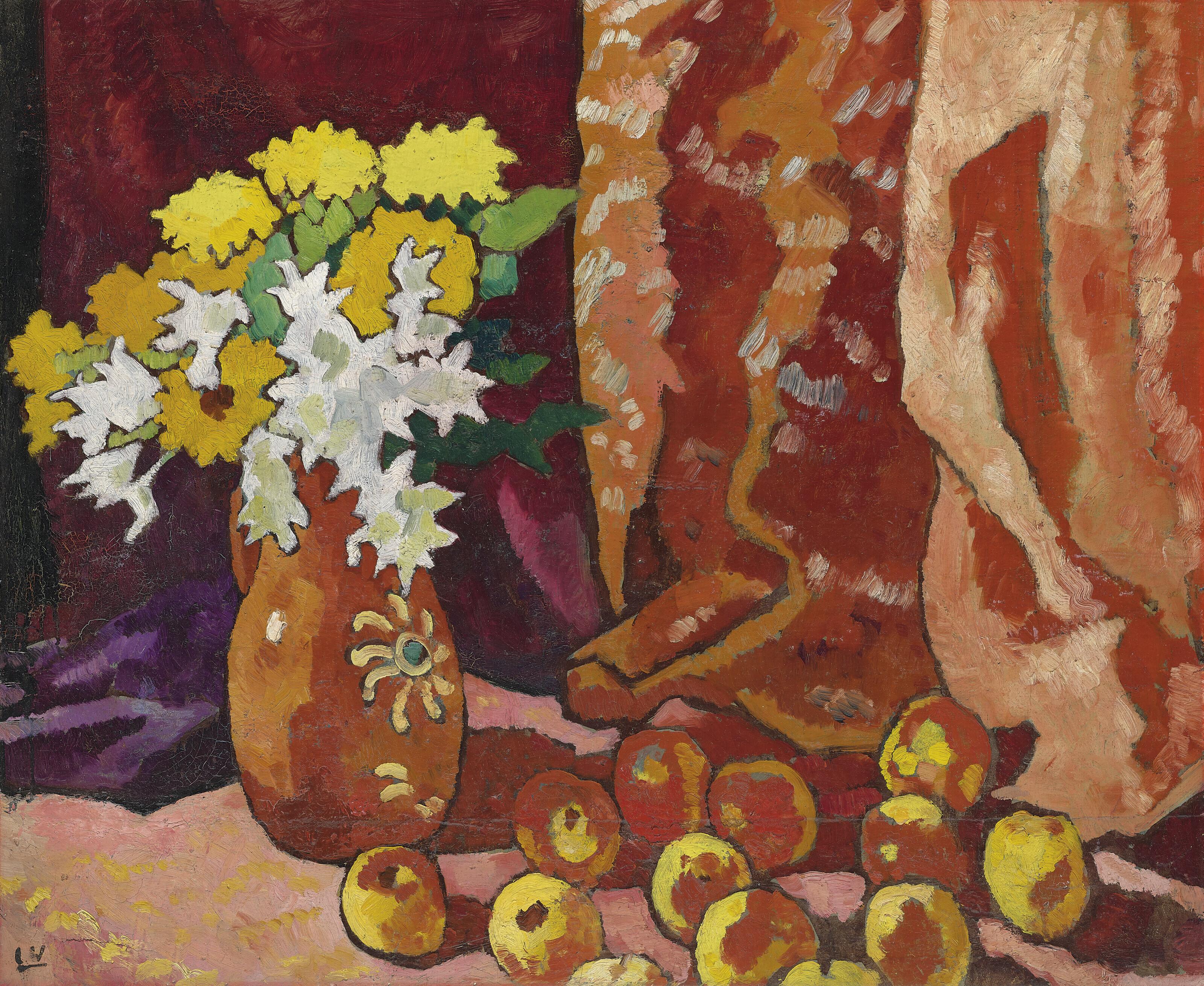 Louis Valtat - Bouquet à la cruche marron et aux pommes