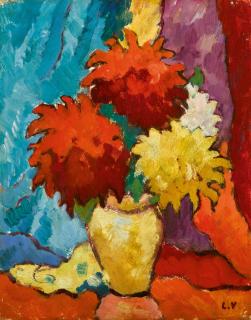Louis Valtat - Dalhias au vase jaune