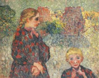 Louis Valtat - Deux enfants sur la place