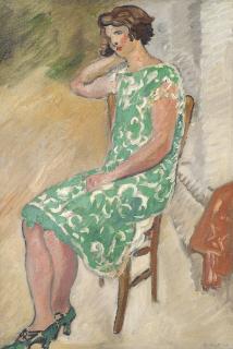 Louis Valtat - Femme Assise À La Robe Verte