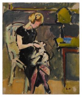 Louis Valtat - Jeune Femme En Noir Près De La Lampe