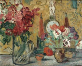 Louis Valtat - Les Deux Vases À La Pendule