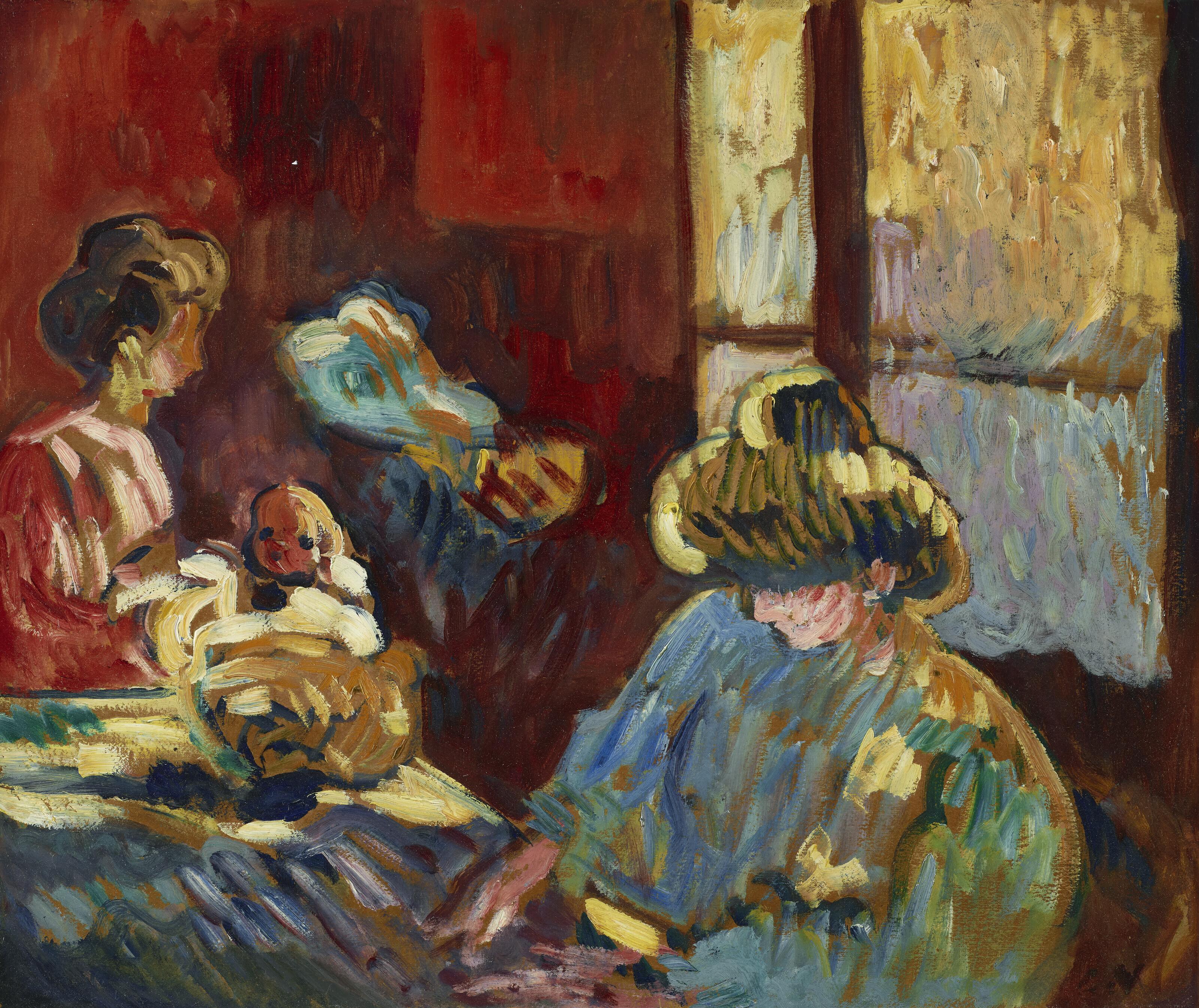 Louis Valtat - Maternité, femme en bleu devant la fenêtre