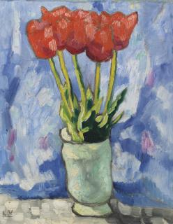 Louis Valtat - Tulipes Dans Un Vase Bleu