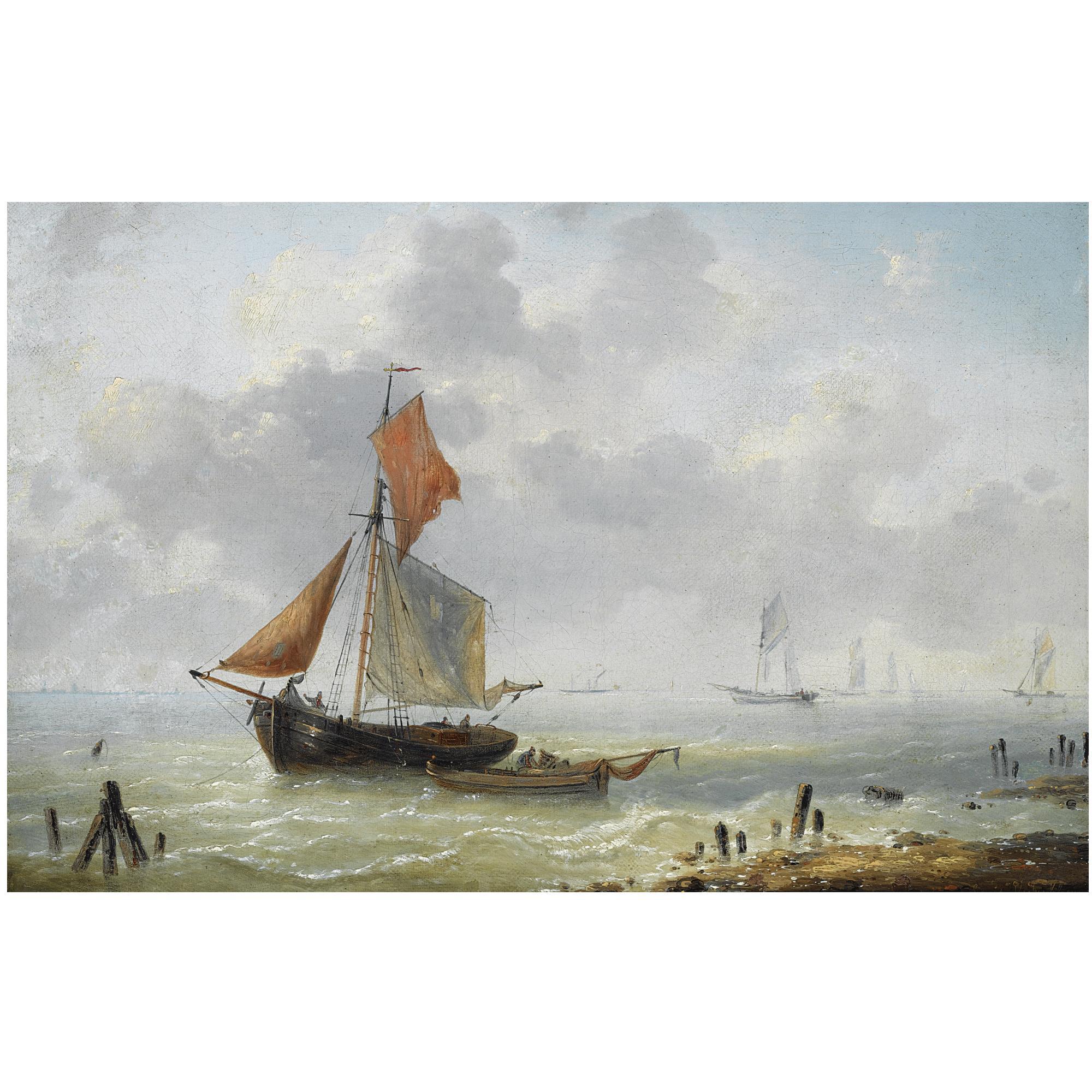 Louis Verboeckhoven - Belgian Shipping Off The Coast