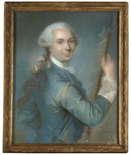 Louis Vigée - Portrait of Pierre de Jélyotte, half-length, in a blue coat
