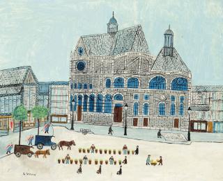 Louis Vivin - La Place des Halles et L’église Saint-Eustache, Paris