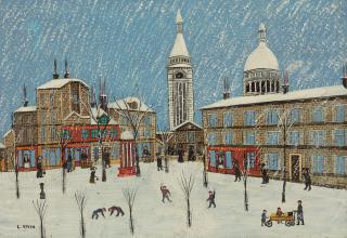 Louis Vivin - Montmartre, La Place du Tertre sous la neige