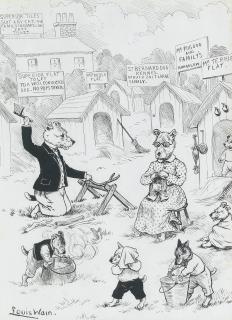 Louis Wain - The Happy Family of Dogville