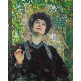 Louis-Welden Hawkins - Portrait De Femme Regardant Vers Le Haut