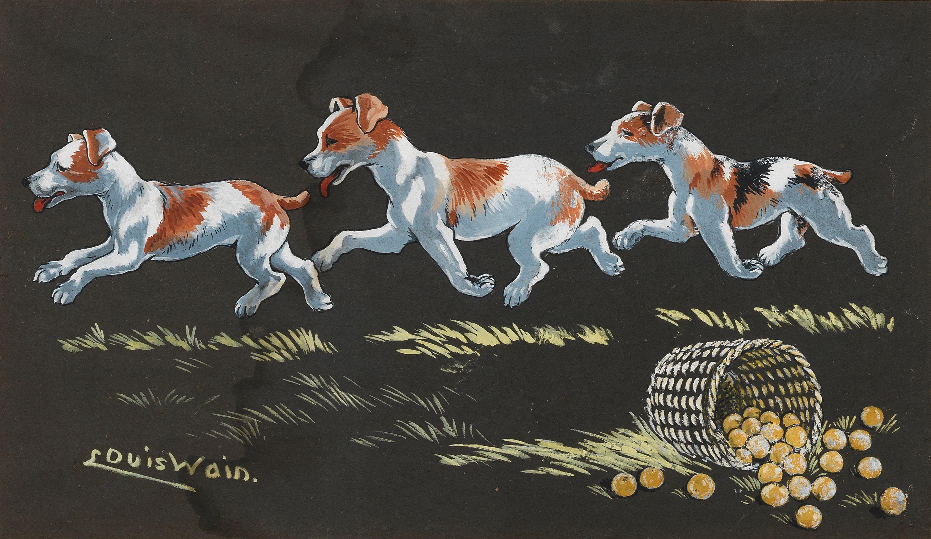Louis William Wain - Three Merry Dogs