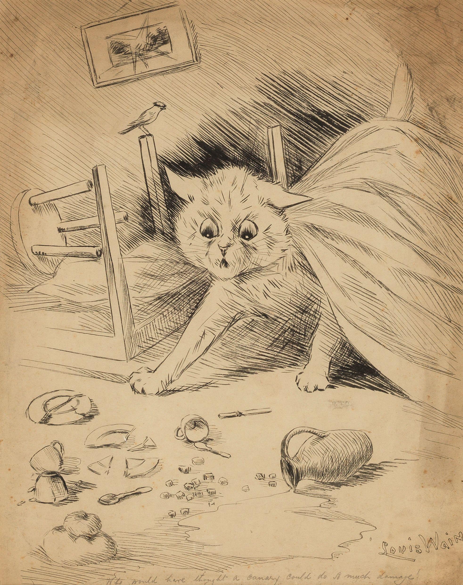 Louis William Wain - Who Would Have Thought a Canary Could Do So Much Damage!