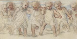 Louisa, Marchioness of Waterford - Frieze Of Seven Putti In Classical White Robes