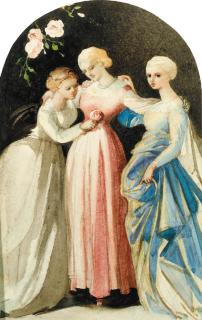 Louisa, Marchioness Of Waterford - Three Ladies In A Rose Bower
