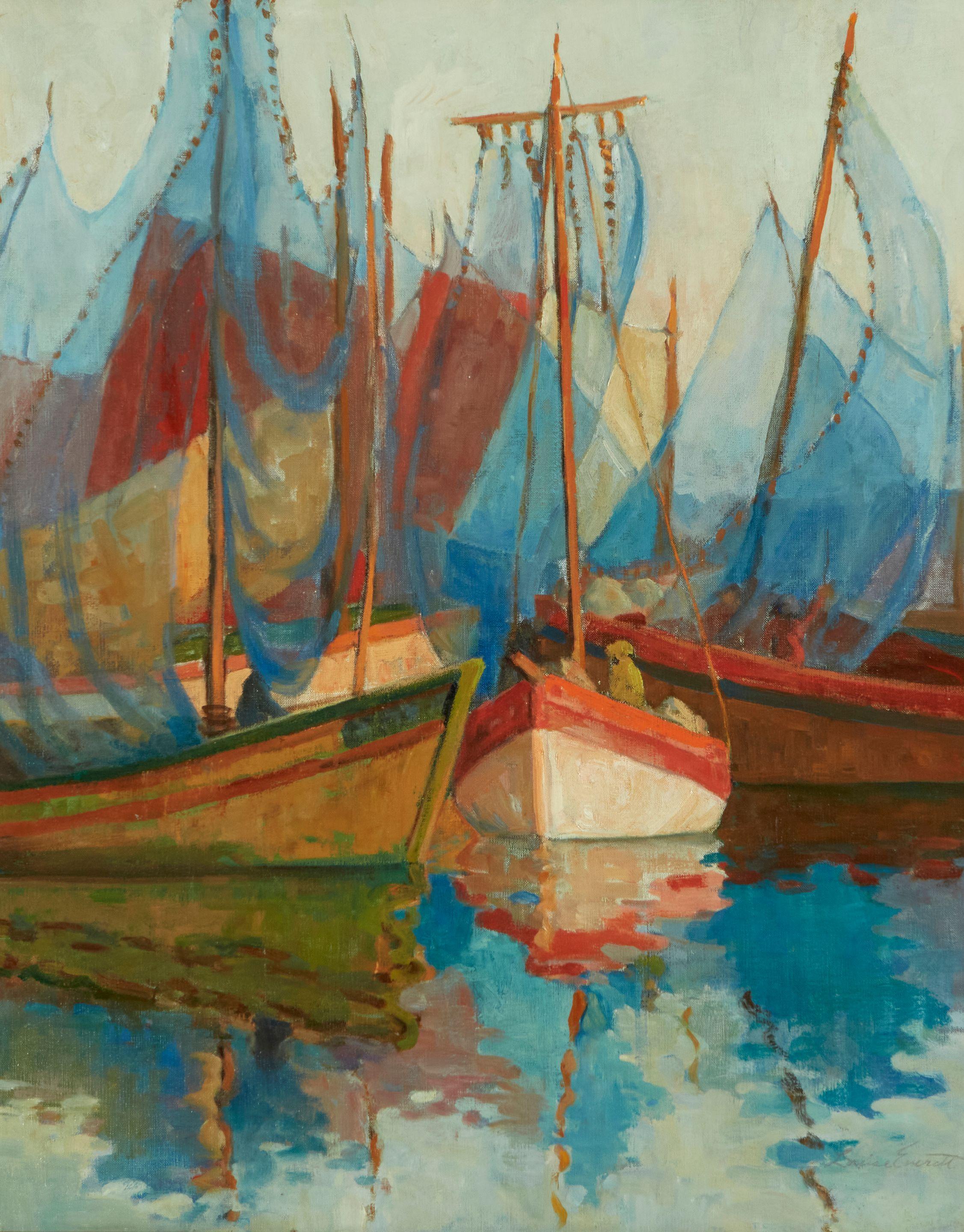 Louise Everett Nimmo - Sardine Nets Drying, Concarneau