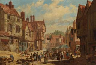 Louise J. Rayner - Market day in Chester