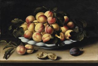 Louise Moillon - Coupe D\'Abricots, Pêches Et Prunes Sur Un Entablement