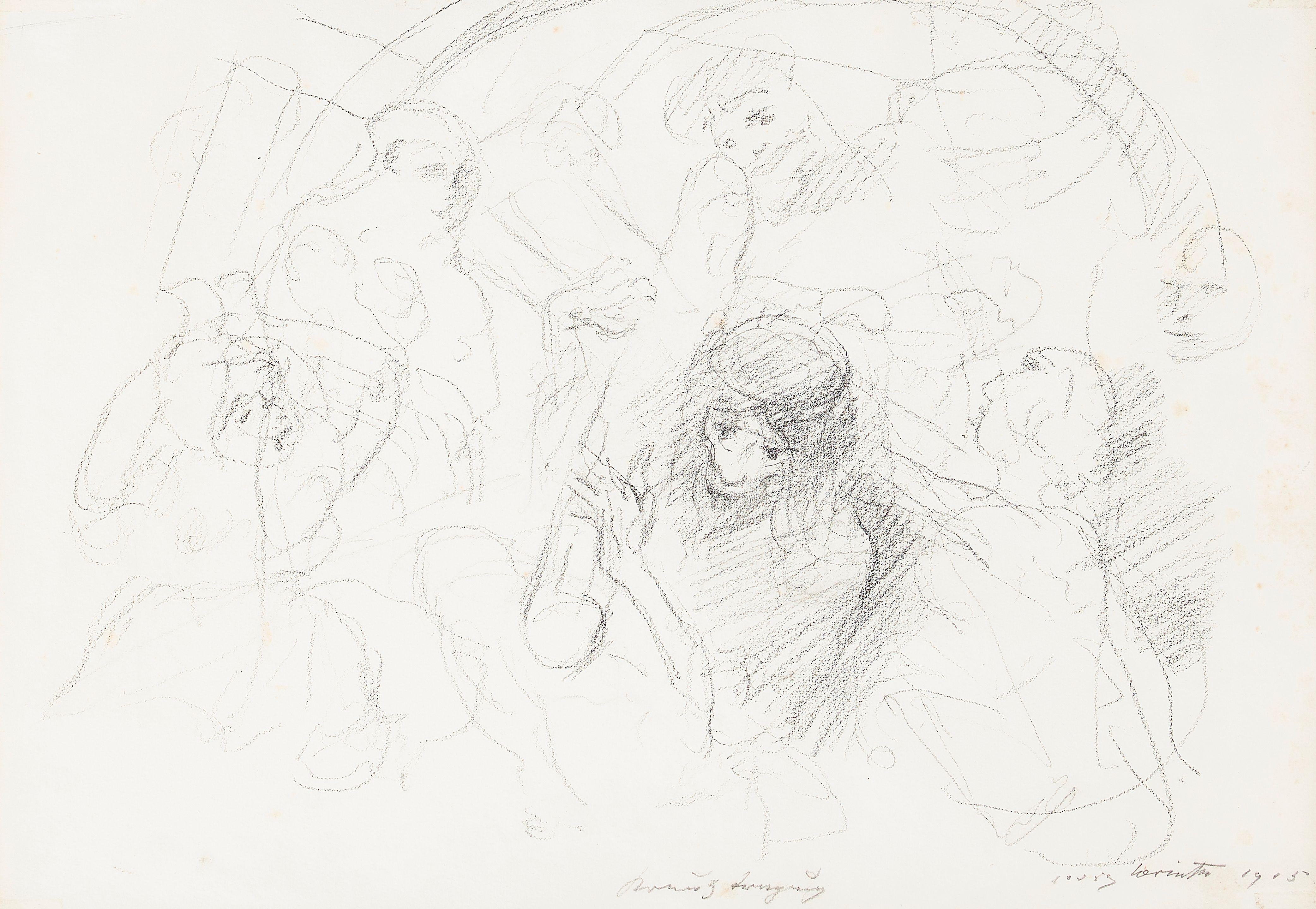 Lovis Corinth - A study of Christ carrying the cross