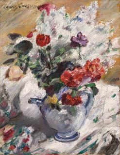 Lovis Corinth - Flieder, Rosen und Nelken im Sèvreskrug