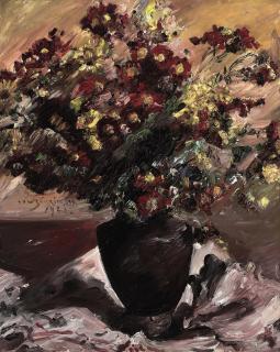 Lovis Corinth - Gelbe und rote Astern (Herbstblumen)